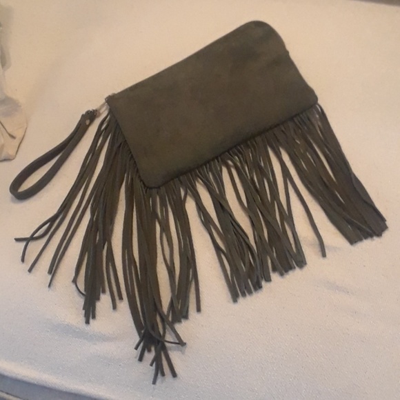 Street Level Handbags - Suede fringe zip handbag